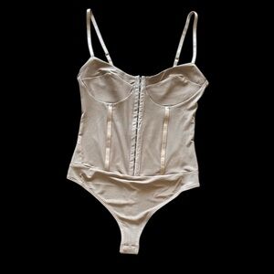 Intimately free people Tan Strappy corset style Bodysuit NWT small